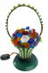 Art Deco Czech Beaded Glass Flower Basket Lamp - 3