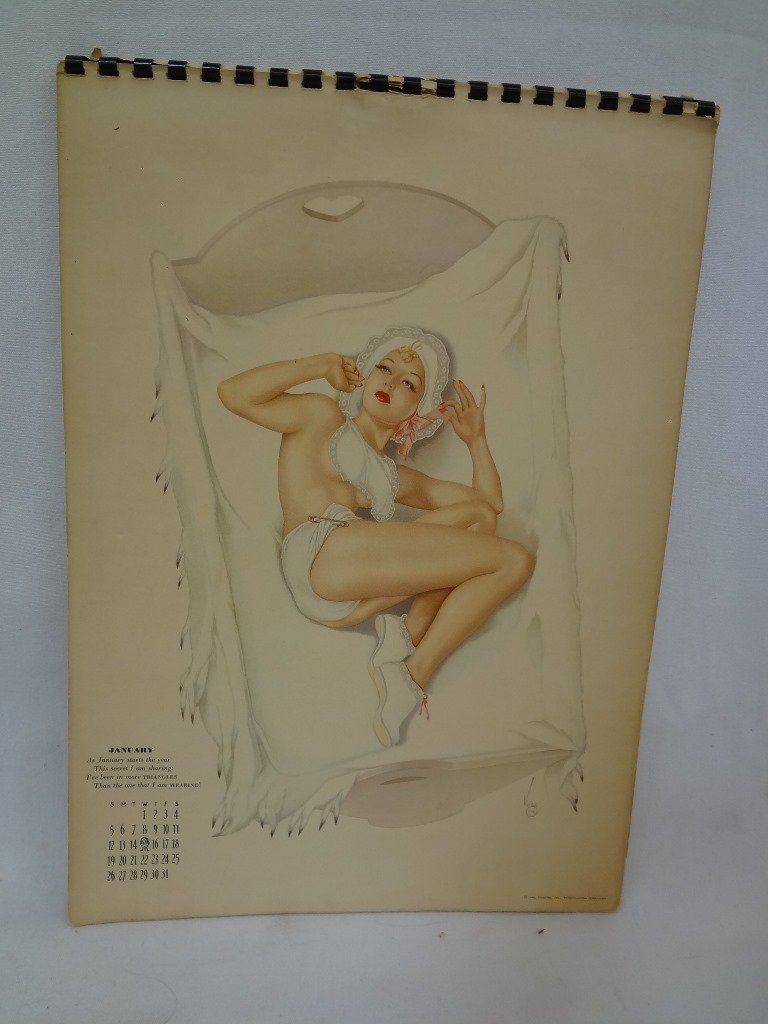 Alberto Vargas Esquire 1941 Ringed Pin-Up Girl Calendar: Alberto Vargas Esquire 1941 Ringed Pin-Up Girl Calendar: Just a wonderful intact 1941 Esquire Magazine Alberto Vargas Calendar. All pages intact, with some light edge toning and light chipping, otherw