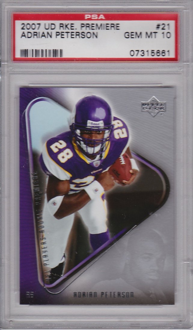 2007 Upper Deck Rookie Premiere #21 Adrian Peterson, (1 of 2)