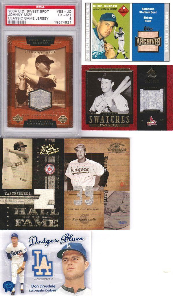 Lot of (6) Jersey/Swatch Game Used Cards w Stars (1 of 2)