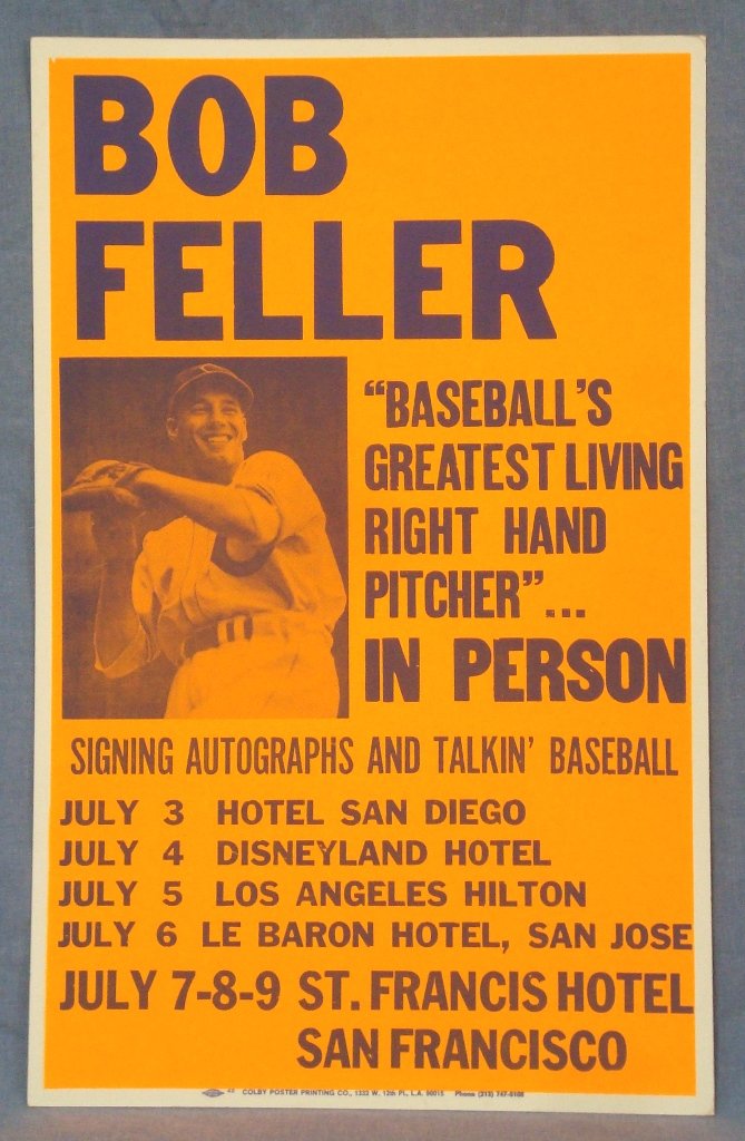 Bob Feller 14x22 Autograph Signing Heavy Stock Poster (1 of 1)