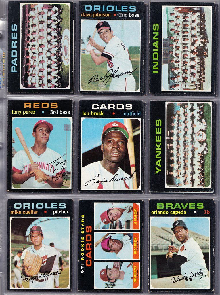 Lot of (100) 1971 Topps Baseball Cards (1 of 8)