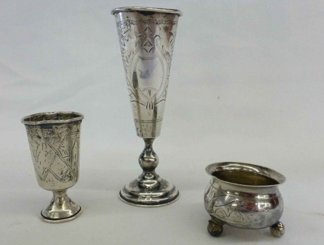 3 Pieces Imperial Russian 84 Silver Cups 1894 (1 of 6)