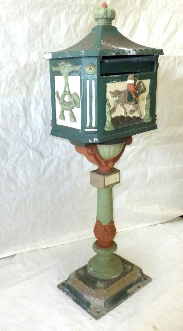 Early Cast Iron Pedestal Mailbox (1 of 4)