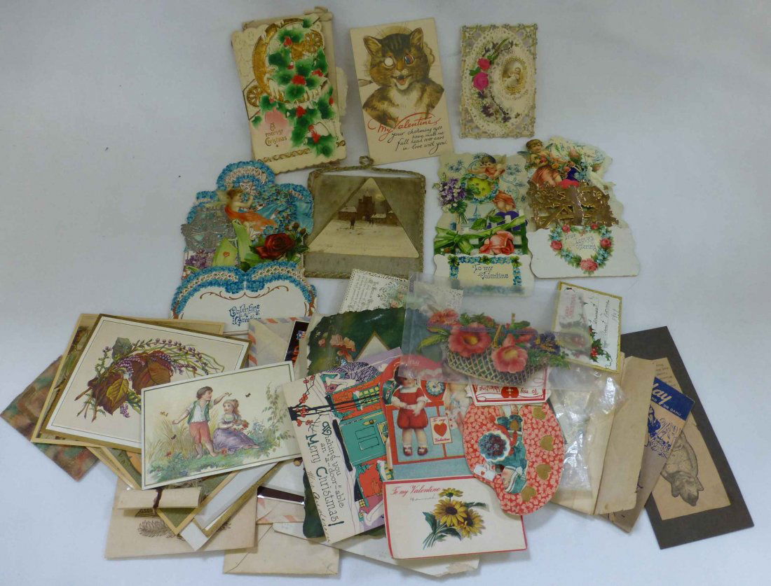 Collection of Diecut Valentine & Ephemera Scrapbook (1 of 3)