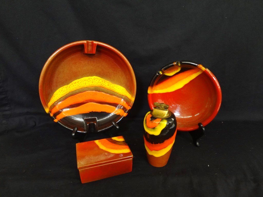 Mid Century Modern Ashtray Pottery Group of (4) Made in (1 of 9)