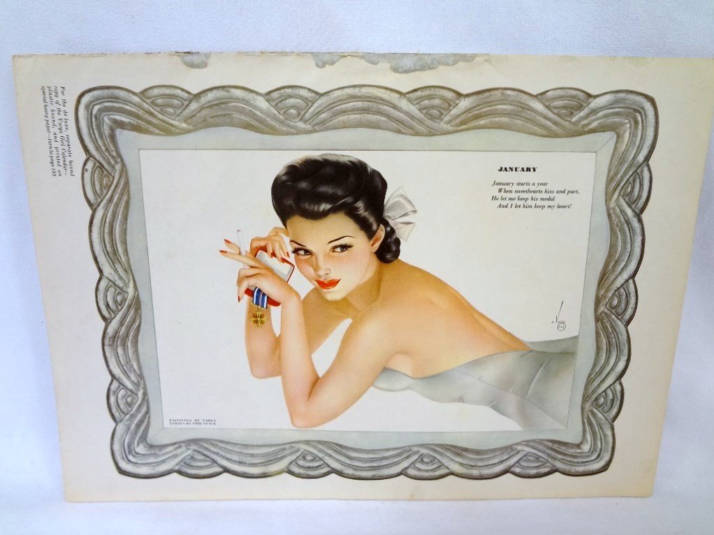 1943 Alberto Vargas Pull-Out Pin-Up Calendar (1 of 3)