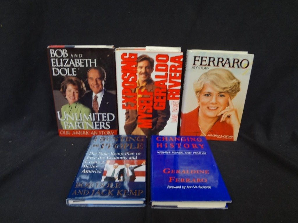 (5) Autographed Books: Jack Kemp, Bob Dole, Rivera, (1 of 7)