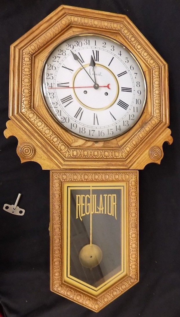 Colonial of New Zeeland Regulator 31 Calender Clock: Colonial of New Zeeland Regulator 31 Calender Clock w/key
