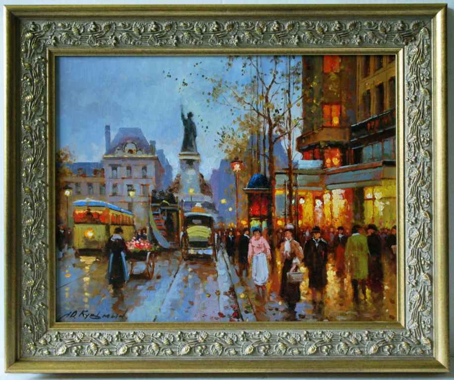 Yuri Kuzmin, Russian b 1949, Oil, Paris Place de la (1 of 3)