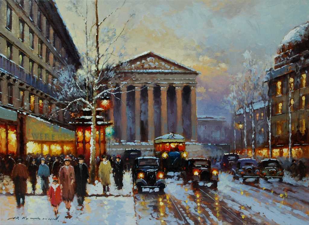 Yuri Kuzmin, Russian b 1949, Oil, Paris in Winter (1 of 2)