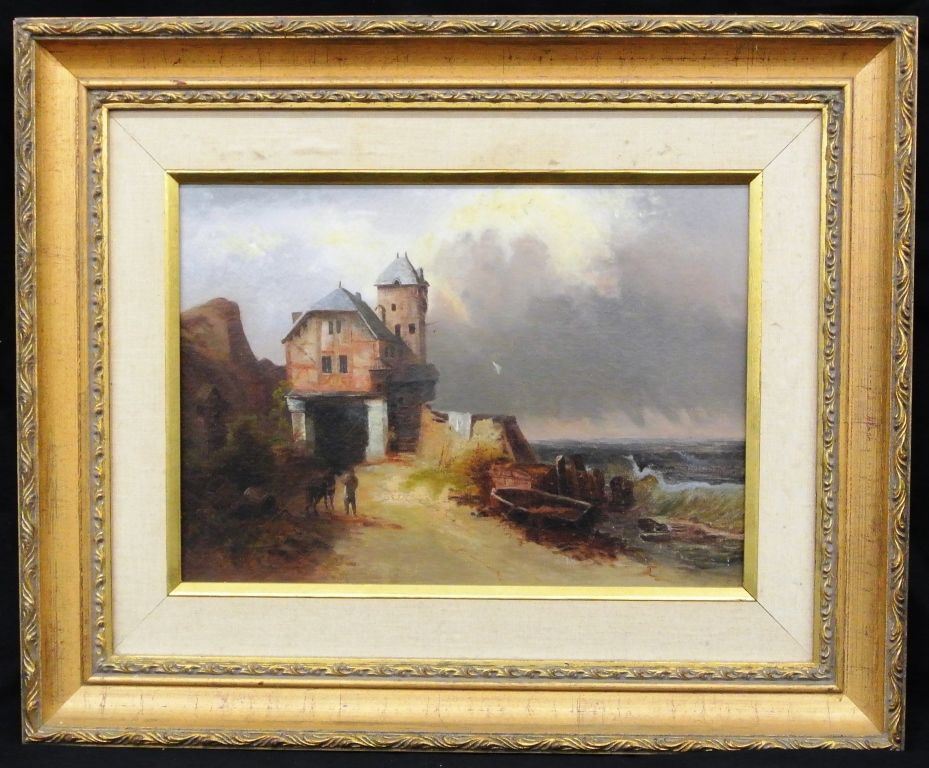 Continental Oil on Canvas Seaside Farmhouse (1 of 3)