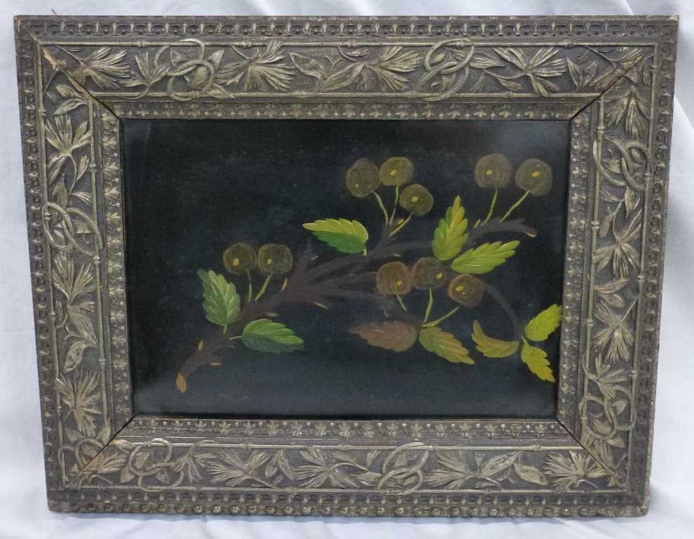 19th c Handpainted Letter box on Tin Wall Pocket (1 of 3)