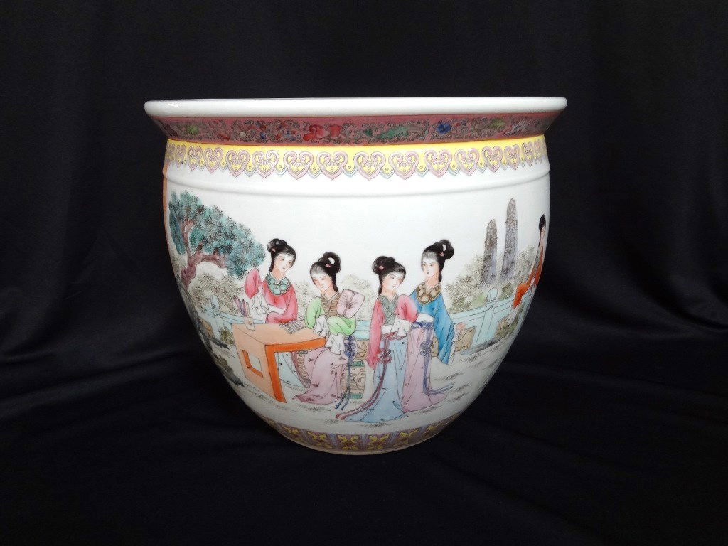 Large Contemporary Chinese Jardiniere Geisha Landscape (1 of 7)