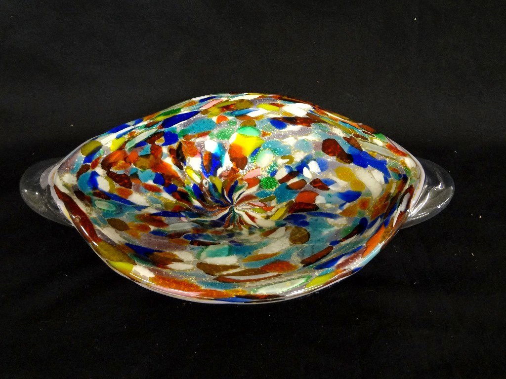 Murano Art Glass Multi Colored Dish Original Sticker on (1 of 4)