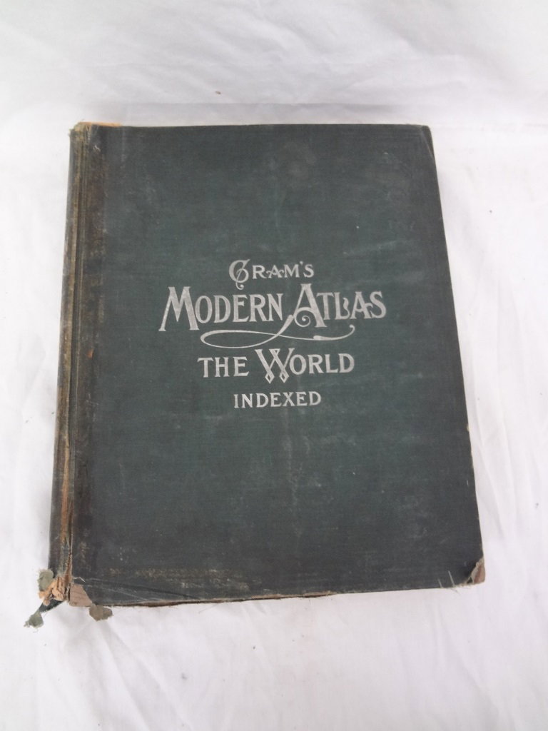 Cram's Modern Atlas the World, Indexed Illustrated 1905: Cram's Modern Atlas the World, Indexed Illustrated 1905 George Cram Publisher: Beautiful atlas with green cloth covered boards. Fully illustrated with diagnostic charts, over 650 half-tone view of wor