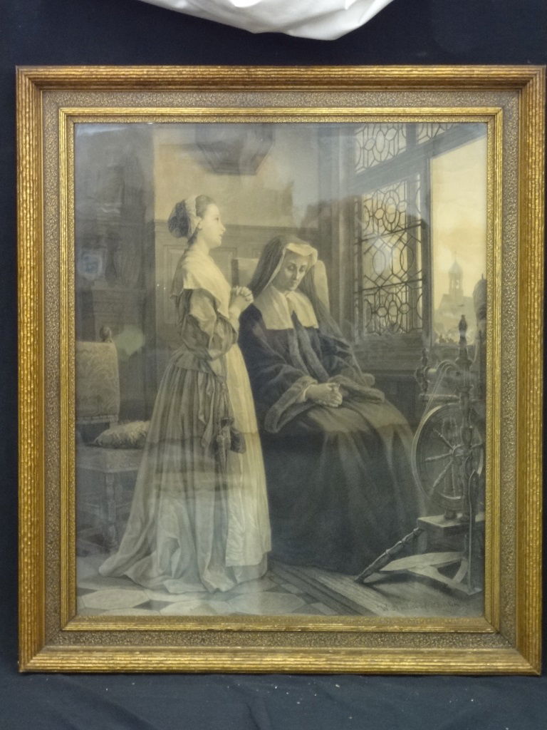 Large Engraving of an original painting by W. Amberg (1 of 6)