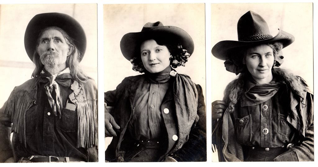 (3) Real Photo Postcards - Wild West Figures (1 of 1)