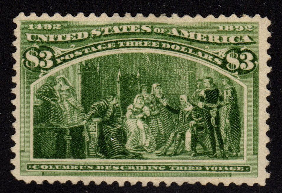 United States Scott 243 VF Unused $3 Columbian SCV.$750 (1 of 1)