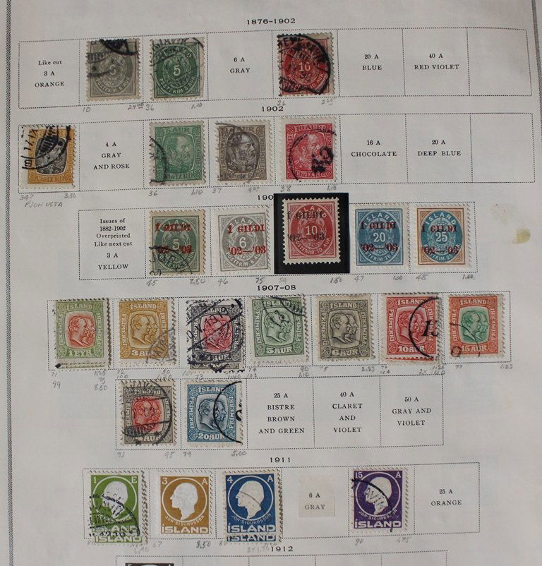 Iceland Used Unused Stamp Collection on Pages 1878-1990 (1 of 10)