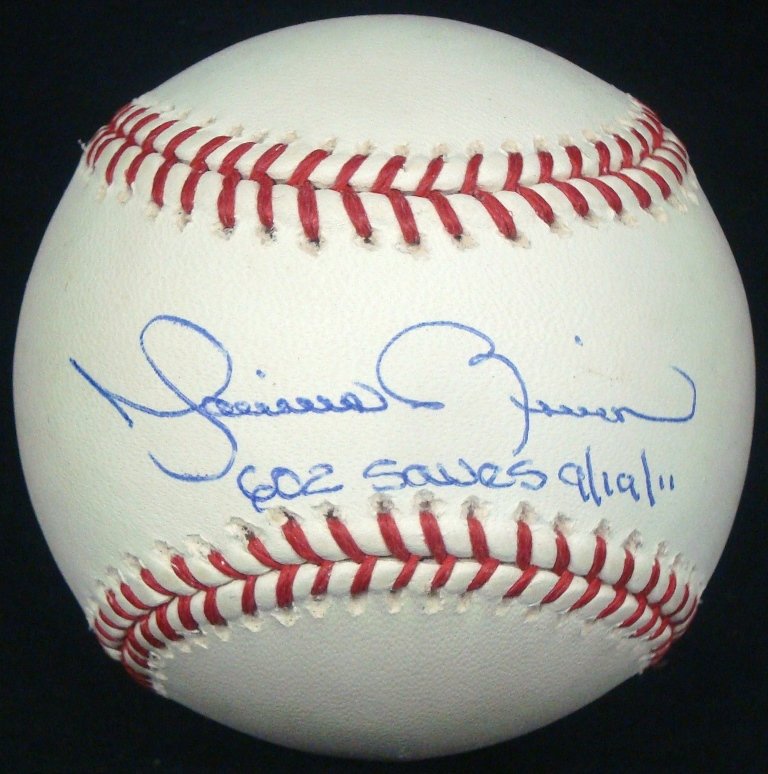 Mariano Rivera Single Signed "602 Saves" Inscribed: Mariano Rivera Single Signed "602 Saves" Inscribed Baseball; Official Major League Baseball Bud Selig Ball with 2009 Yankee Stadium Inaugural Season baseball signed by Yankees superstar Pitcher, Maria