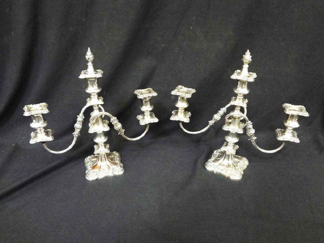 Pair of Ornate Silver plated Copper Candelabras (1 of 7)