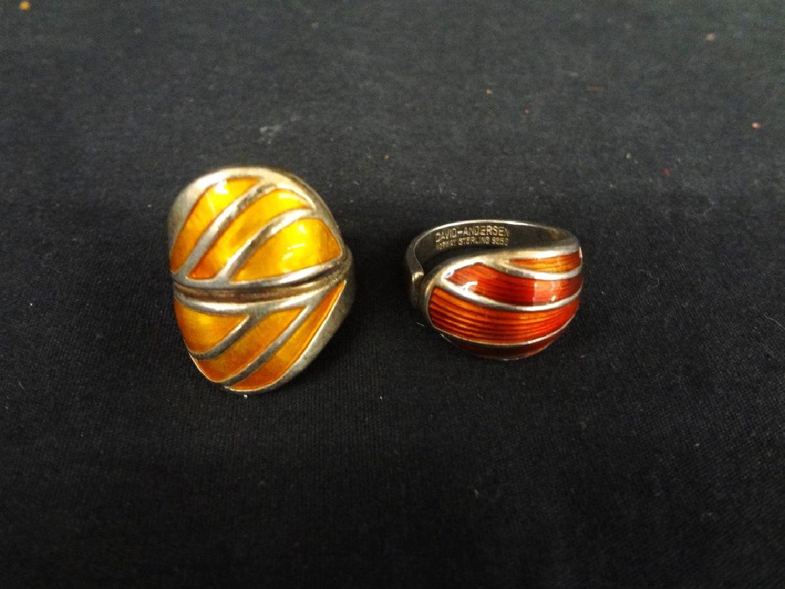 (2) David Anderson Sterling and Enamel Ladies Rings (1 of 4)