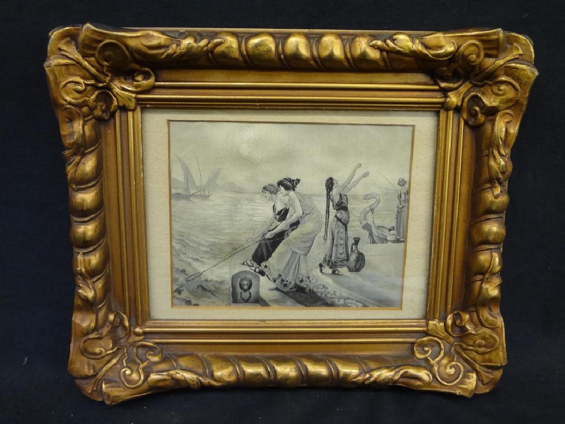 Silk Stevengraph Egyptian Theme Gilded Frame (1 of 4)