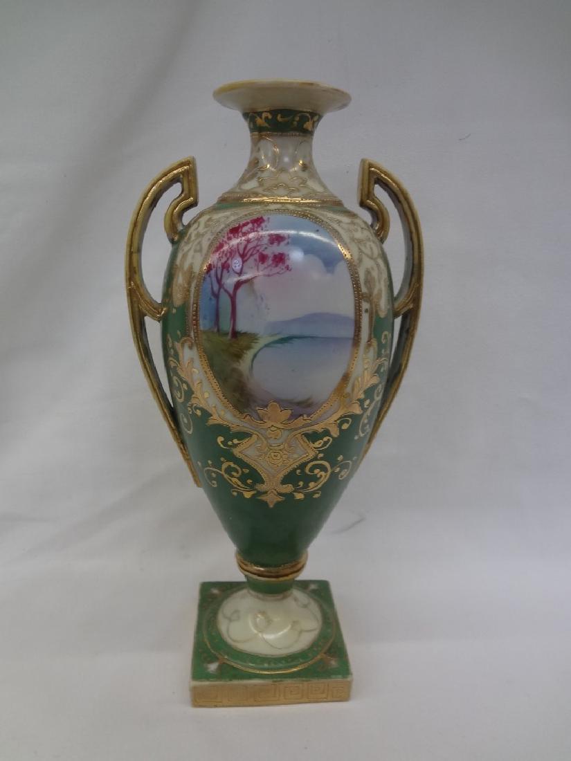 Nippon Hand Painted 2 handled Sevres Style Vase (1 of 6)