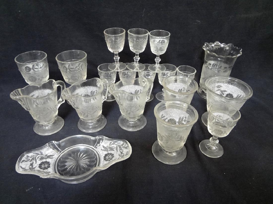 Early American Press Glass Dahlia Canton Glass Dishes (1 of 8)