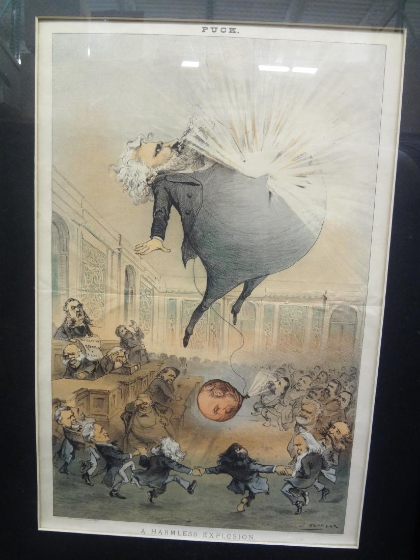 Joseph Keppler Lithograph Puck: Senator Roscoe Conkling: Joseph Keppler Lithograph Puck: Senator Roscoe Conkling Resigns Political Caricature 1881: A beautiful lithograph from 1881 and the magazine Puck. This is a lithograph from Mayer Merkel and Ottman Lit