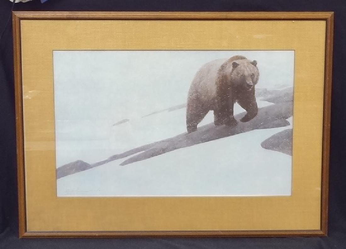 Grizzly John Schoenherr Lithograph signed and framed (1 of 5)