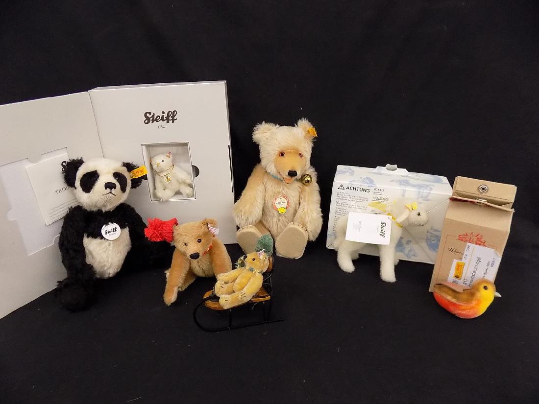 Lot of 6 Steiff collectibles Teddy Bear, Panda, Bird ++ (1 of 1)