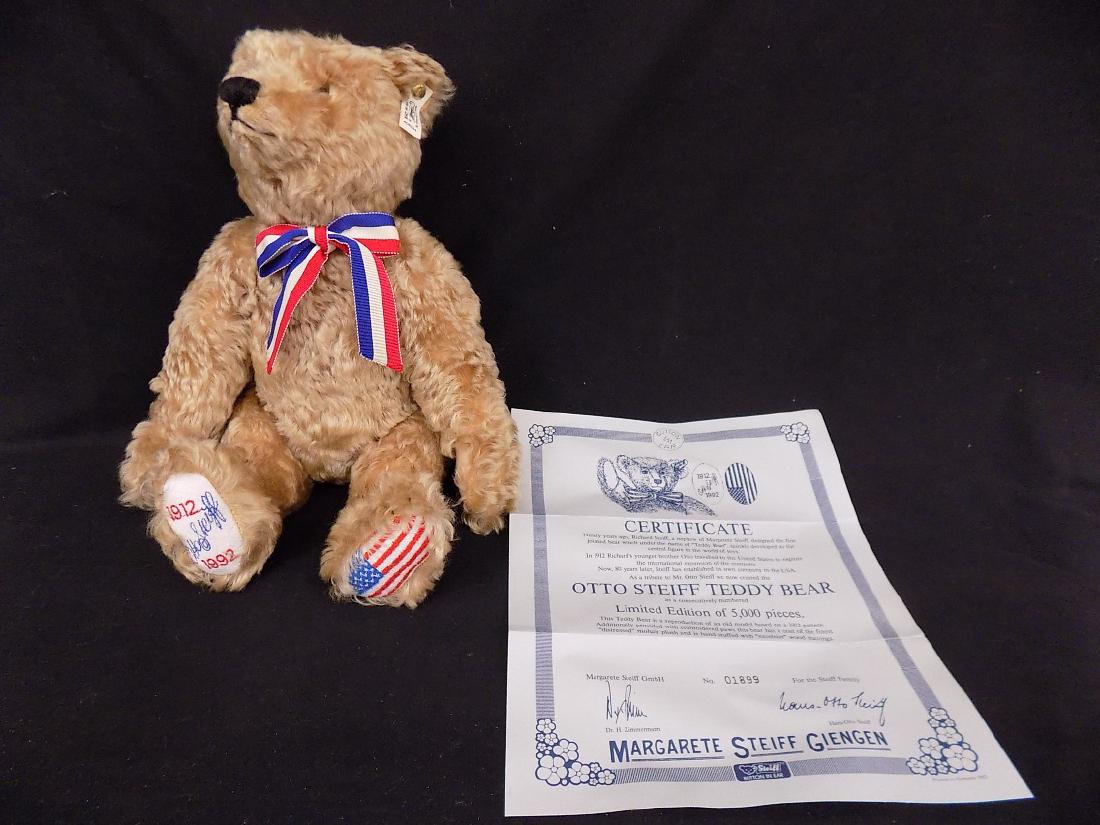 1992 Steiff Otto Teddy Bear 15" Dark Blonde Mohair USA (1 of 4)