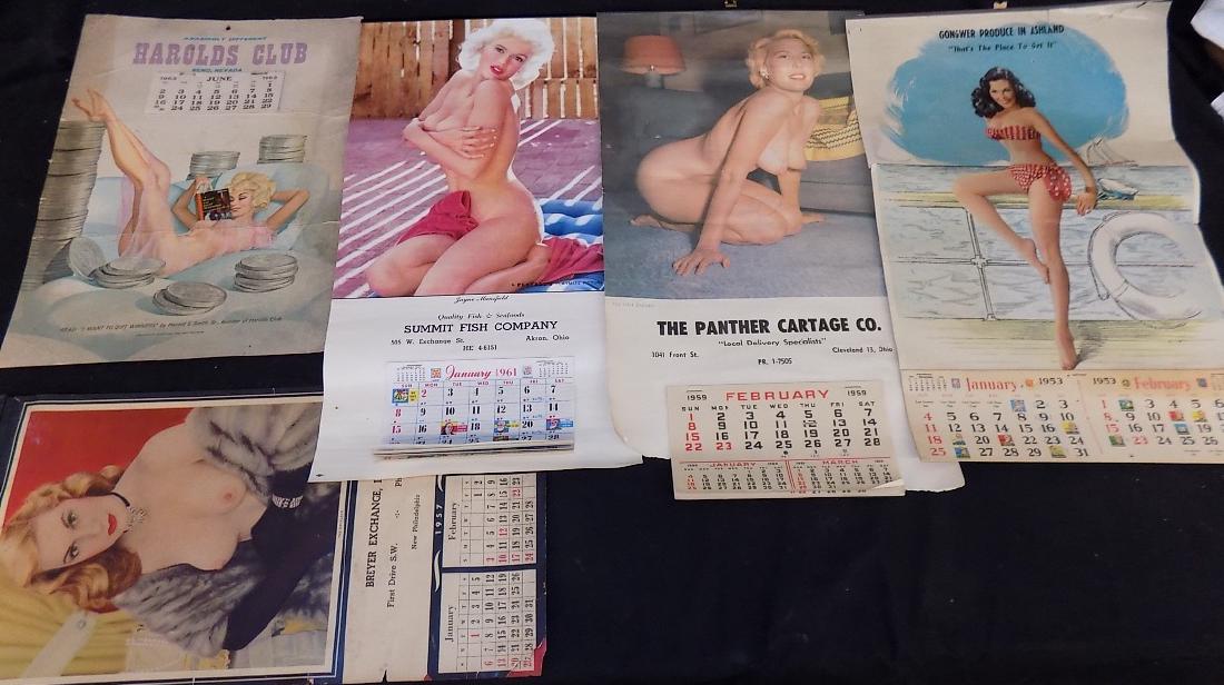 (5) Original 1950's-1960's Pin Up Calenders inc/1961: (5) Original 1950's-1960's Pin Up Calenders inc/1961 Jayne Mansfield ++