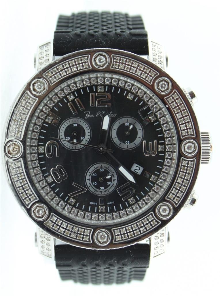 Joe Rodeo JoJo IAPO5 1.70Ct Men's Watch: Case diameter 50mm 1.70Ct of diamonds Stainless steel case Black rubber strap