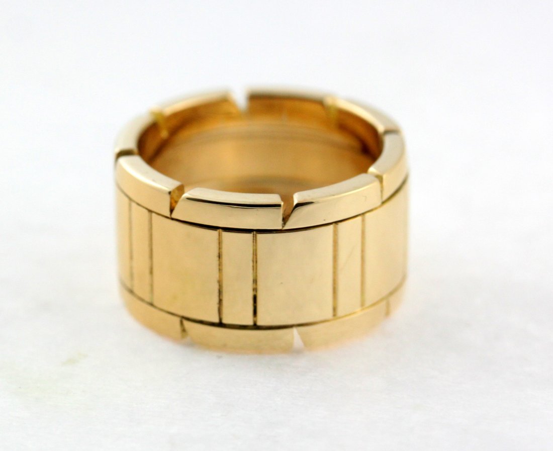 Cartier 18k Yellow Gold Tank Francaise Band Ring Size: Ring size measures 5.75" Weighs 11.7 Grams 11mm width.