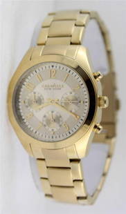 Caravelle New York 44L118 Analog Display Japanese: 38mm diameter 7.75" wrist size Quartz movement Chronograph