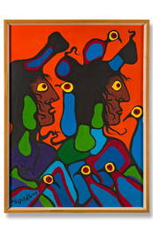 Untitled (Portraits with birds) - Morrisseau, Norval