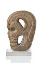 "Hacha" in shape of a human skull in profile, ca.