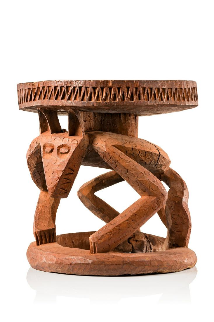 Large prestige stool with leopard - Cameroon (1 of 6)