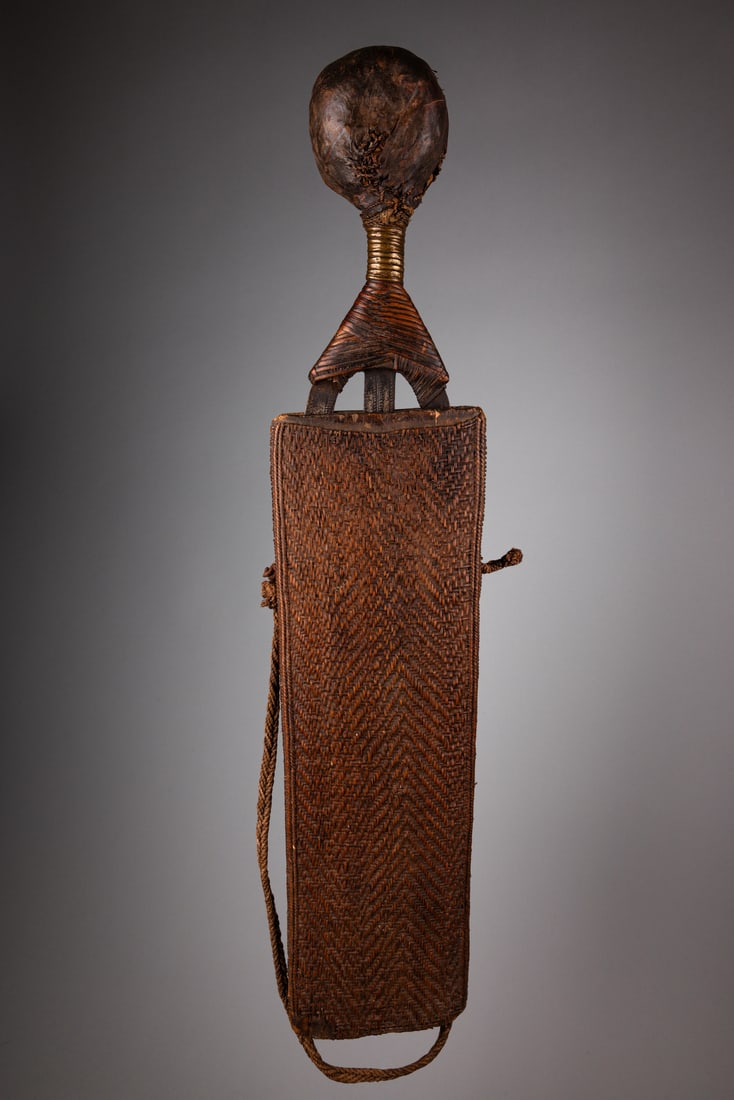 Sword knife with woven wooden sheath - D. R. Congo, Ngombe, Poto, Doko (1 of 4)
