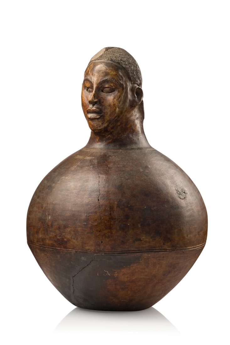 Human-headed vessel - D. R. Congo, Bakongo / Woyo, Voania of Muba (†1928) (1 of 6)