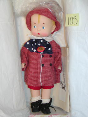 14" Effanbee Skippy, 1979 Ltd Edition, Cartoon Cha: 14" Effanbee Skippy, Limited Edition doll produced in 1979, made as vinyl edition of the original cartoon character Skippy who first appeared in 1928. Unplayed with condition, marked Effanbee 1979 Ski