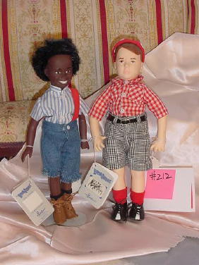 2 Effanbee Little Rascal Dolls: Two Effanbee 11" Little Rascal dolls, including Spanky and Buckwheat (1989), both near mint in original box with wrist tag.