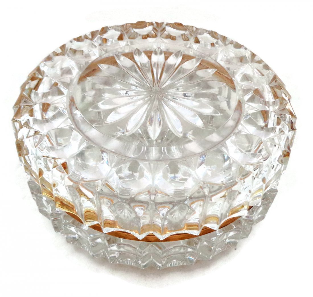 Heavy Crystal Glass Dresser Box with Hinged Lid (1 of 3)