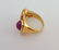 14K Diamond and PINK or Red Star Ruby Retro Ring - 3