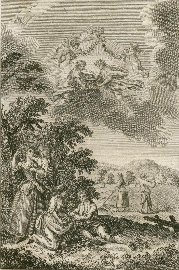 Spring. 1778.: Print of steel engraving. Author Dodd. Engraved by T. Cook. Published as the Act directs Jan. 1 st. 1778 by Jho. Cadell in the Strand. Approx. image size 11, 4 x 8, 6/12, 4 x 9, 7 cm.