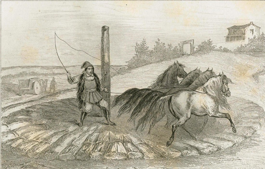 It was for Wheat. Sardinia. 1840.: Print of steel engraving titled „Aire a Ble“. Author Vernier. Engraved by Chaillot. From „Historia de la isla Cerdena por el caballero G. de Gregory. Traducida al castellano por Una sociedad lit