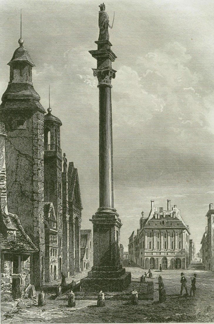 Column of Sigismund III Warsow. Poland.  1839. (1 of 3)